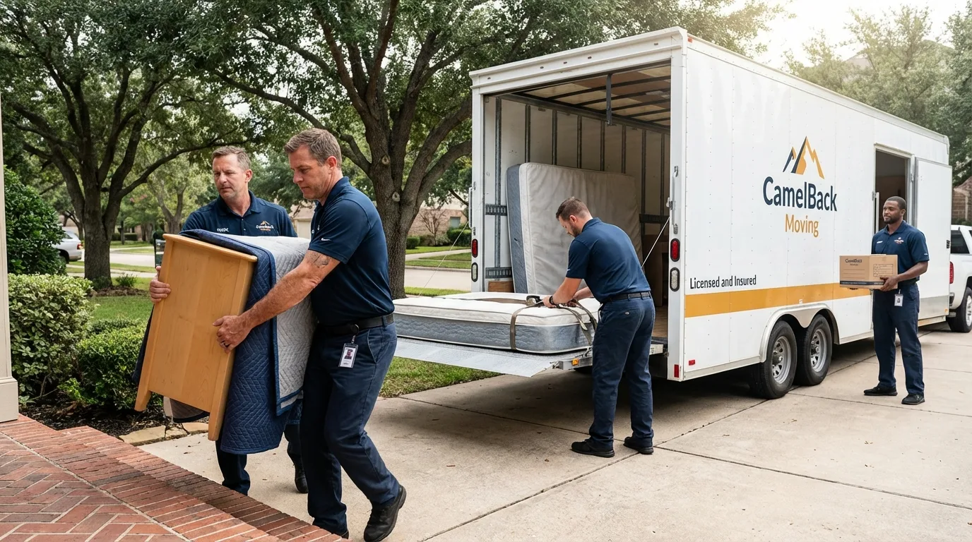 Crew loading residential truck for cross-state move from Strasburg, OH